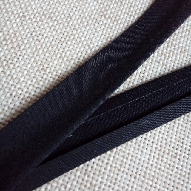 Коса бейка бавовна, 15 мм, чорна.