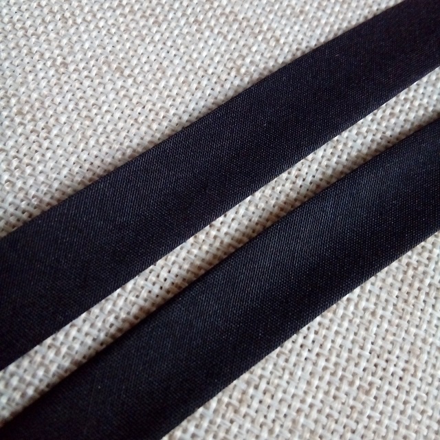 Коса бейка бавовна, 15 мм, чорна.
