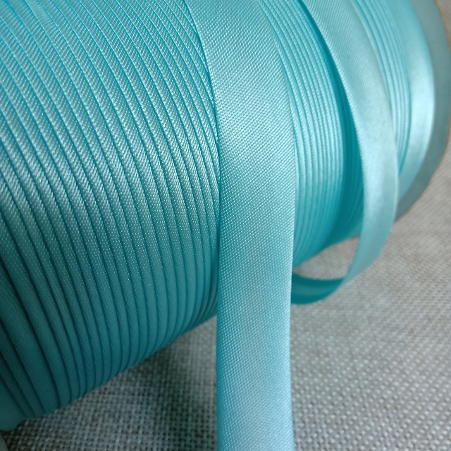 Коса бейка атлас, 15 мм, світло-блакитний (012-1)