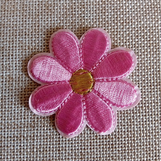 Нашивка Рожева квітка 50х50 мм.