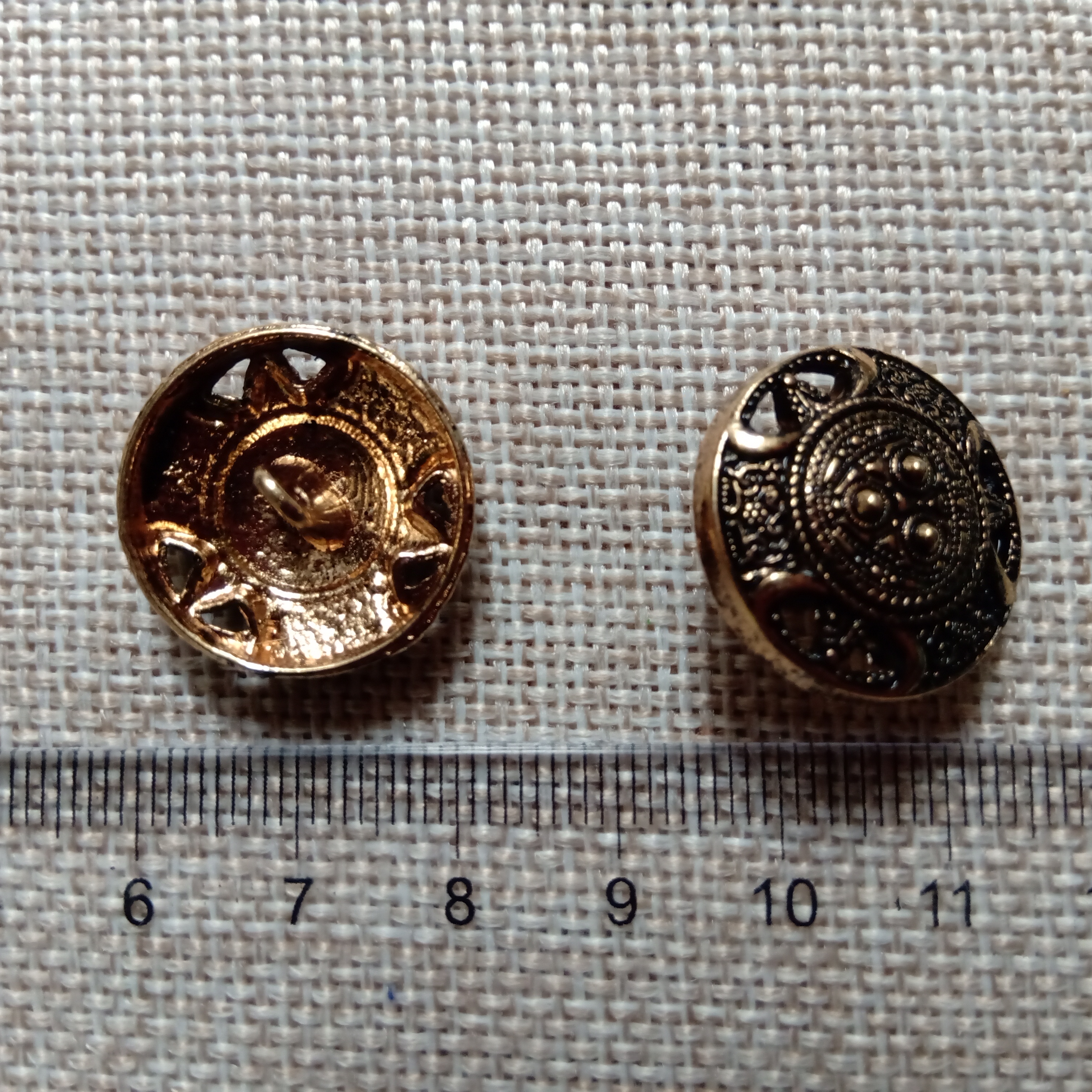 Ґудзик металевий, 20 мм., золото.