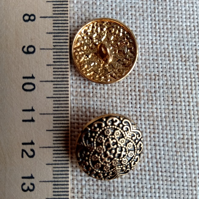 Ґудзик металевий, 21 мм., золото.*