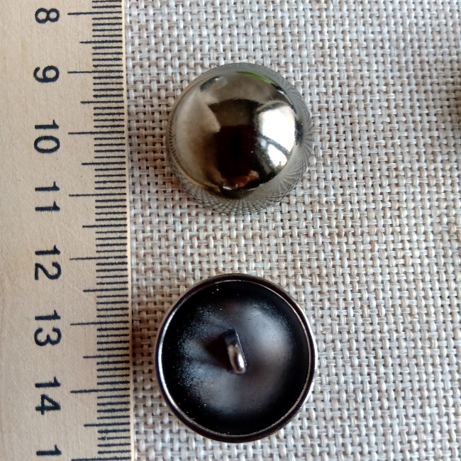 Ґудзик металевий, 23 мм., темний нікель.