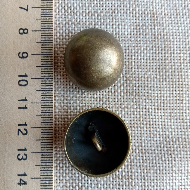Ґудзик металевий, 25 мм., антик.