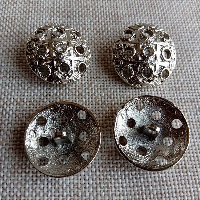 Ґудзик металевий, 25 мм., нікель.