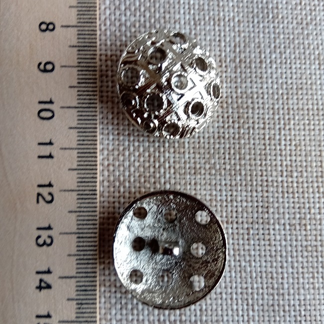 Ґудзик металевий, 25 мм., нікель.