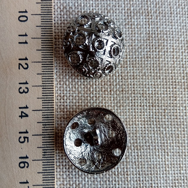 Ґудзик металевий, 25 мм., темний нікель.