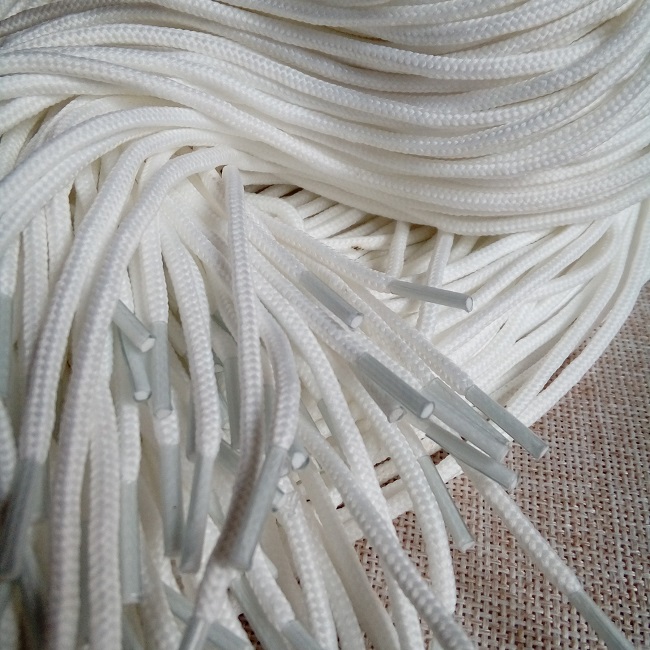 Шнурки круглі, тонкі, 3 мм., 100 см., білий.