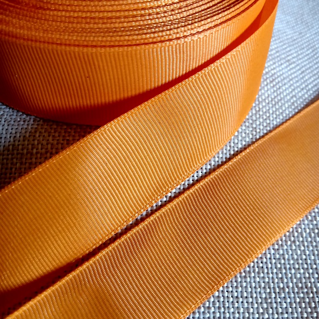 Стрічка репсова 2,5 см, жовтогаряча (24)