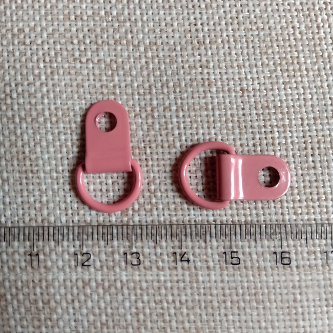 Металева фурнітура з півкільцем, 10 мм, рожевий.