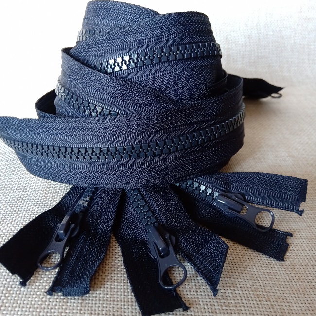 Тракторна блискавка 110 см., тип-5, 2 біг., розємна, чорно-синій (233)