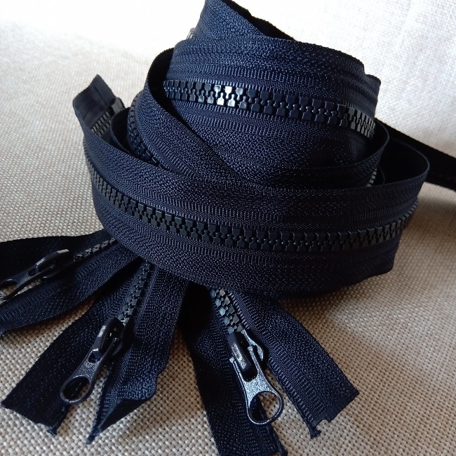 Тракторна блискавка 110 см., тип-5, 2 біг., розємна, чорно-синій (233)