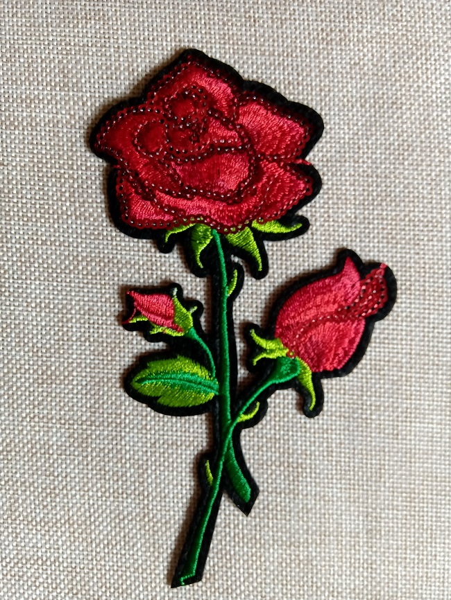 Нашивка Троянда з пайеткой 160х87 мм.