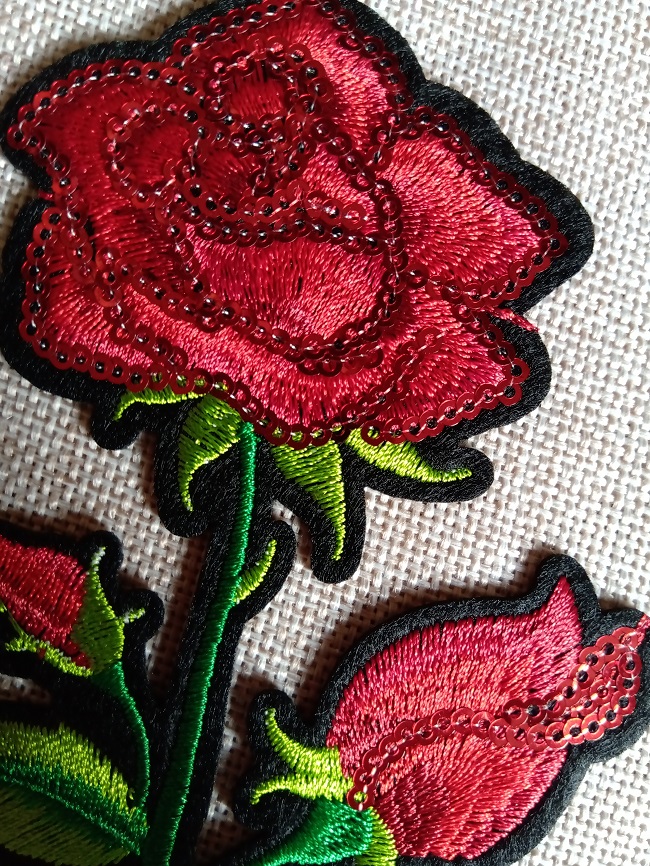 Нашивка Троянда з пайеткой 160х87 мм.