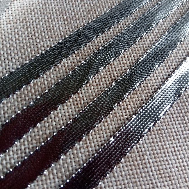 Стрічка люрекс, 8 мм, срібло (гладка).
