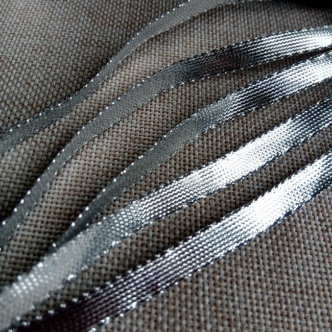 Стрічка люрекс, 8 мм, срібло (гладка).