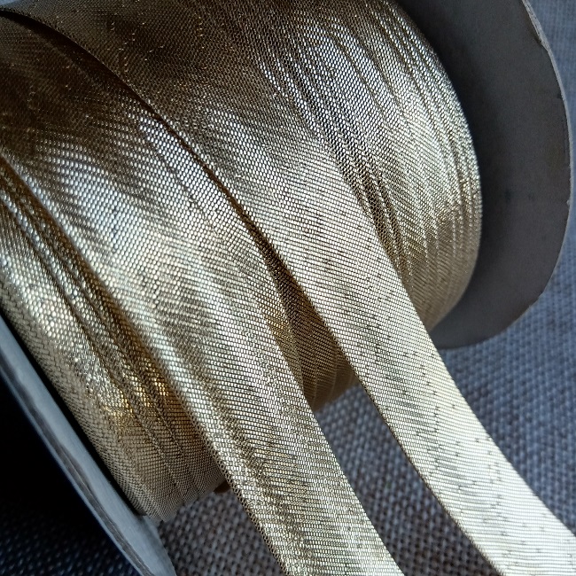 Коса бейка, парча, 15 мм, світле золото (333)