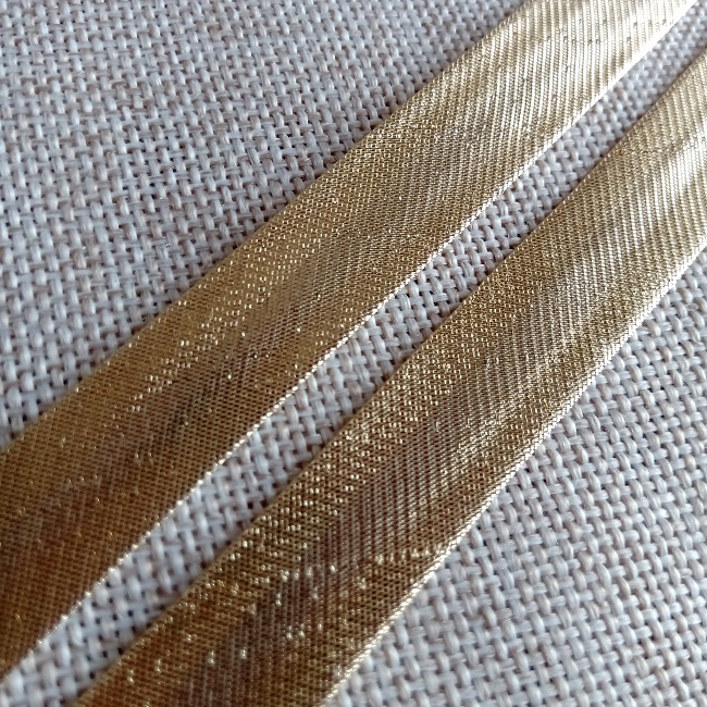 Коса бейка, парча, 15 мм, світле золото (333)