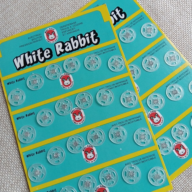 Кнопка пришивна, пластмасова, 13 мм, біла прозора (24 шт.)