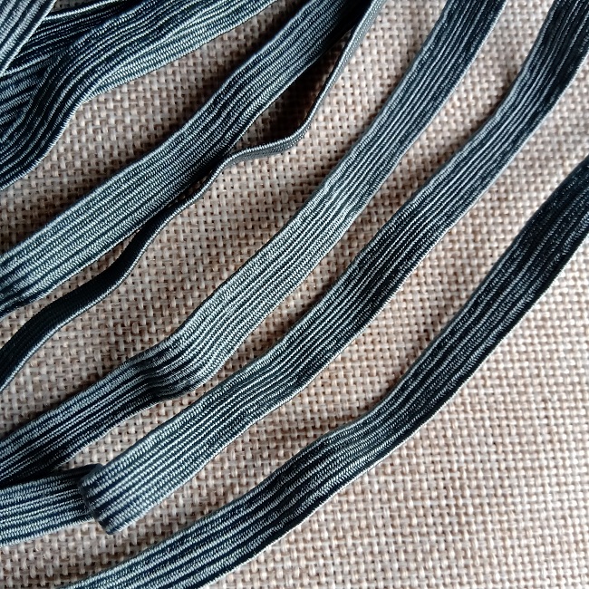 Резинка білизняна плетена, 8 мм., темно-сіра.