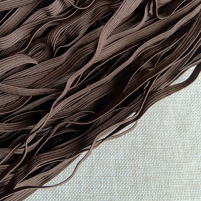 Резинка білизняна плетена, 8 мм., коричнева.