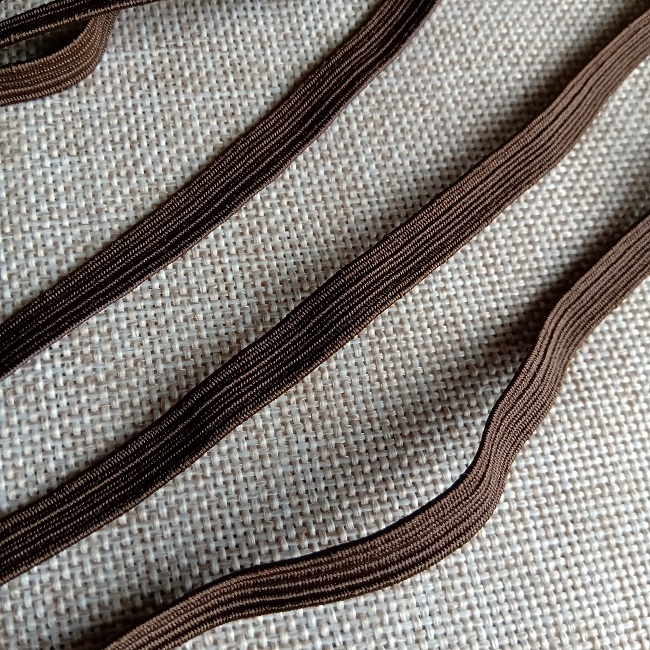 Резинка білизняна плетена, 8 мм., коричнева.
