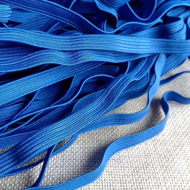 Резинка білизняна плетена, 8 мм., синя (волошкова).