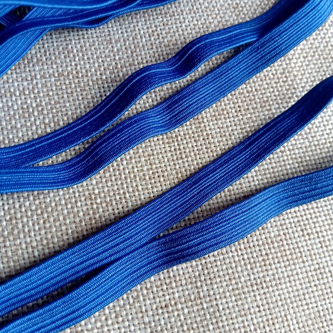 Резинка білизняна плетена, 8 мм., синя (волошкова).