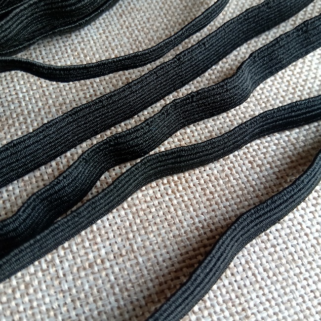 Резинка білизняна плетена, 8 мм., чорна.