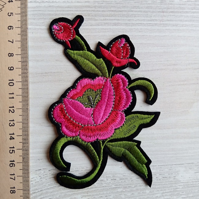 Нашивка Рожева троянда 130х85 мм.