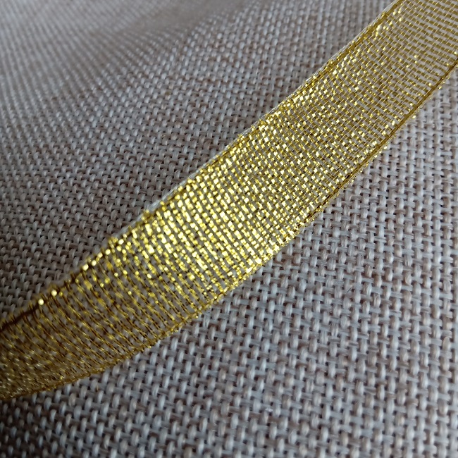 Тасьма парча, люрекс, 10 мм., золото.