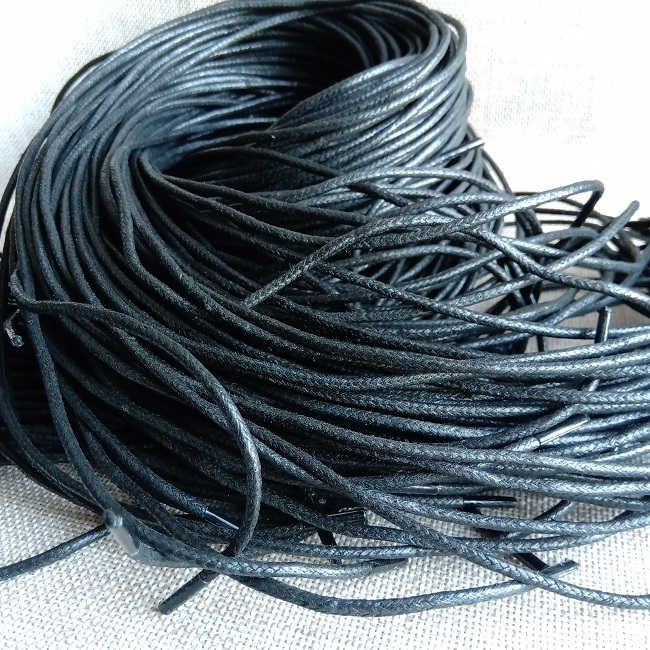 Шнурки вощені, круглі, 3 мм., 120 см., чорний.