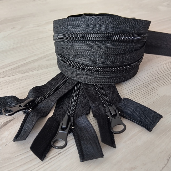 Блискавка спіральна, тип-7, 2 бігунка, 110 см., чорна