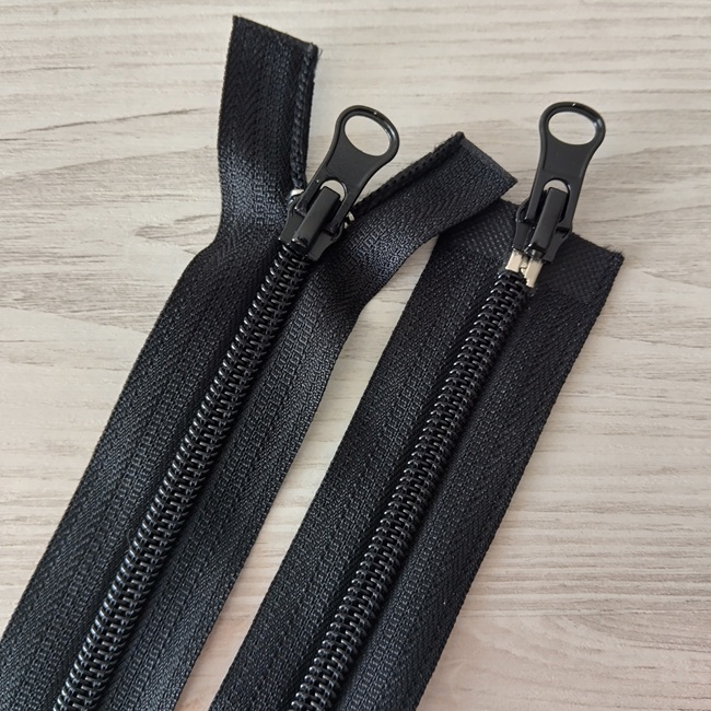 Блискавка спіральна, тип-7, 2 бігунка, 110 см., чорна