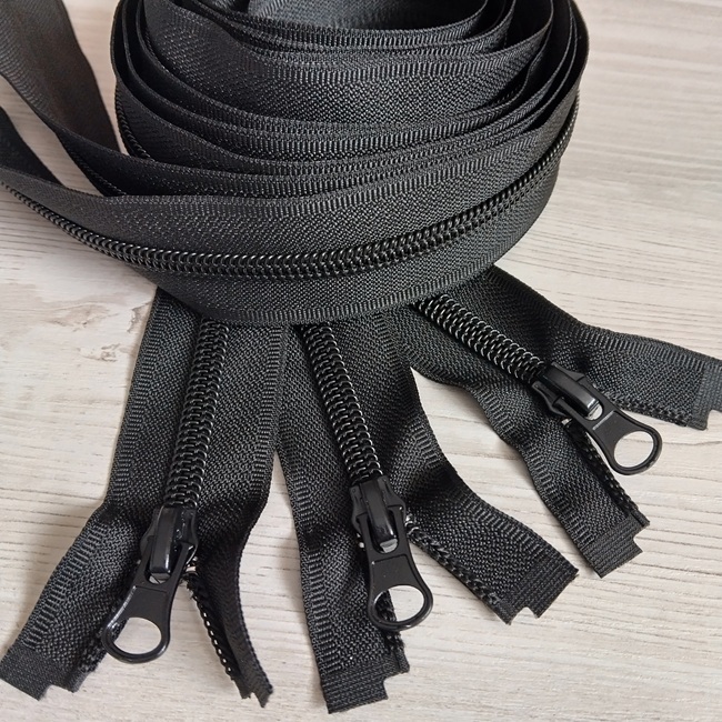 Блискавка спіральна, тип-7, 2 бігунка, 120 см., чорна (580)