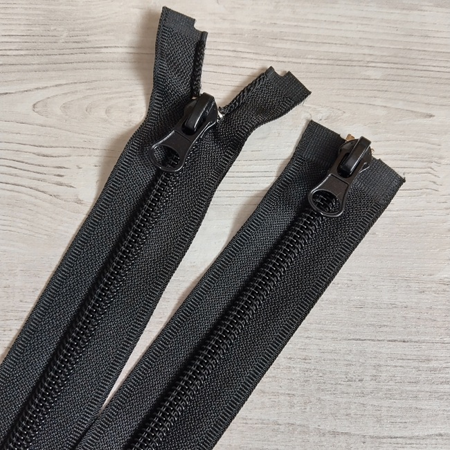 Блискавка спіральна, тип-7, 2 бігунка, 120 см., чорна (580)