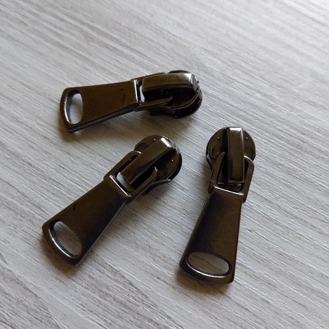 Бігунок спіраль з фіксатором, тип-5, темний нікель*