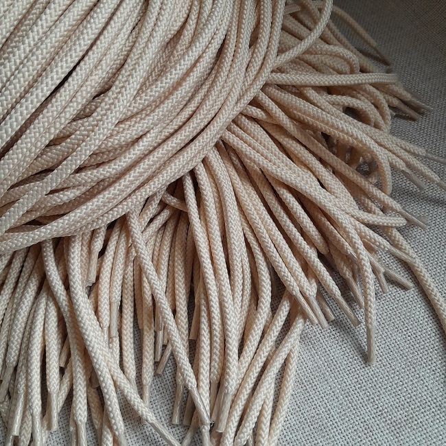 Шнурки круглі, 5 мм, 100 см, пісочні.