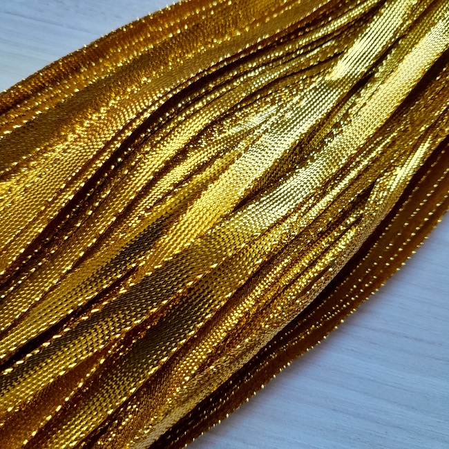Стрічка люрекс, 8 мм, золото (гладка).