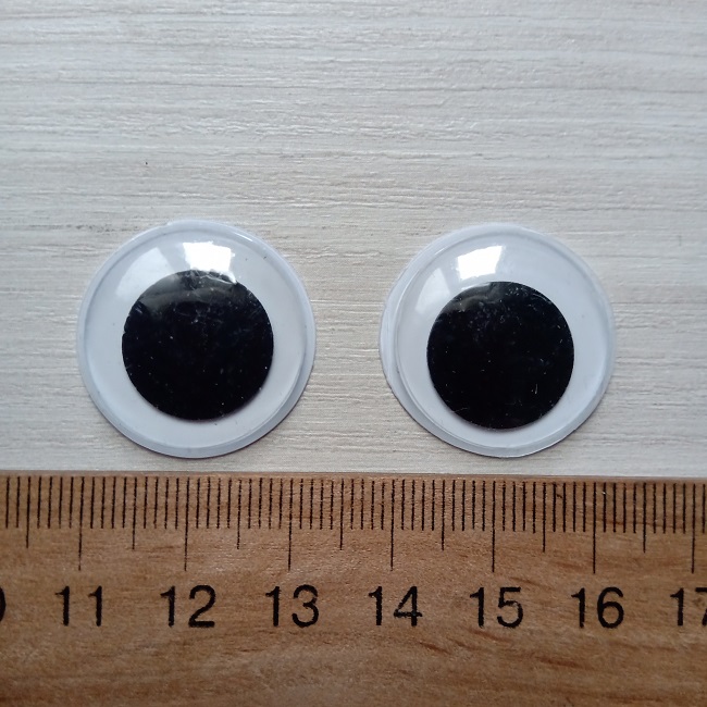 Очі для іграшок круглі, 24 мм. (пара)