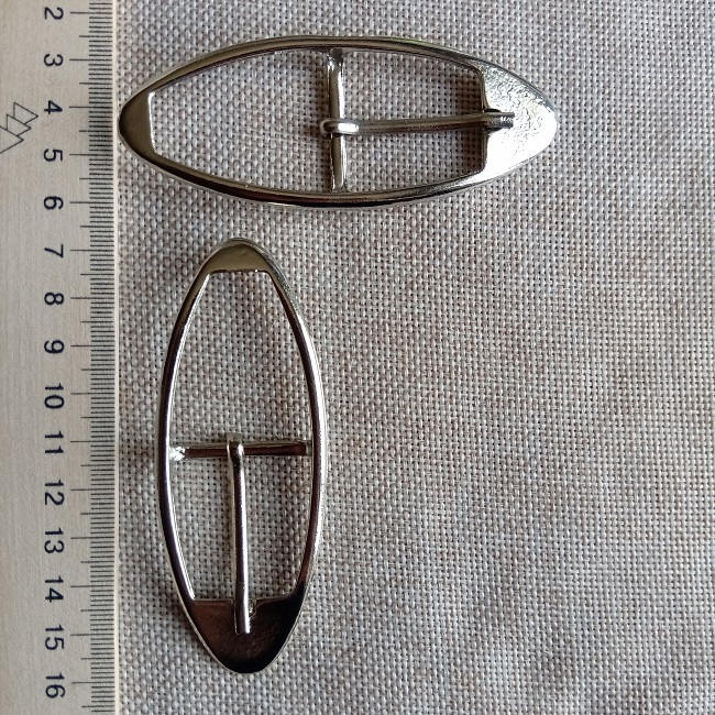 Пряжка металева, 28х67 (36х93) мм., нікель.