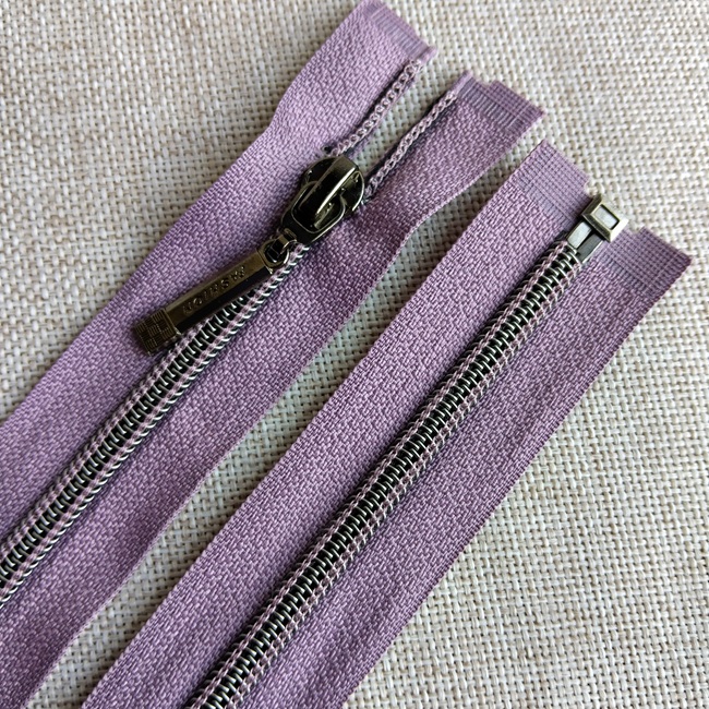 Блискавка спіральна, тип-7, 80 см, black silver, бузковий (1)