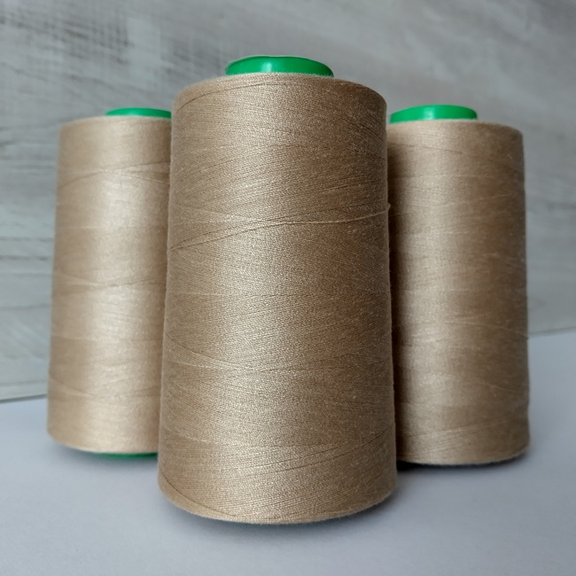 Нитки швейні Ninatex, 40/2, 5000 ярдів, бежевий (123-1)