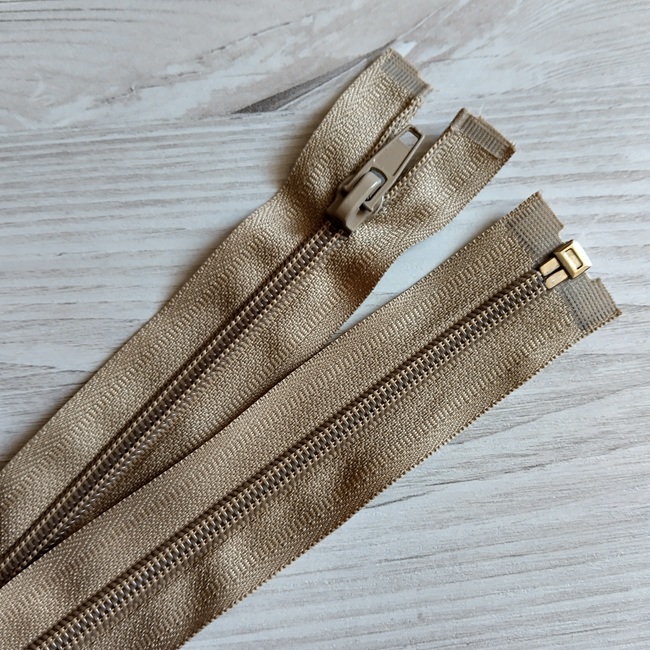 Блискавка спіральна, тип-5, 60 см, бежевий