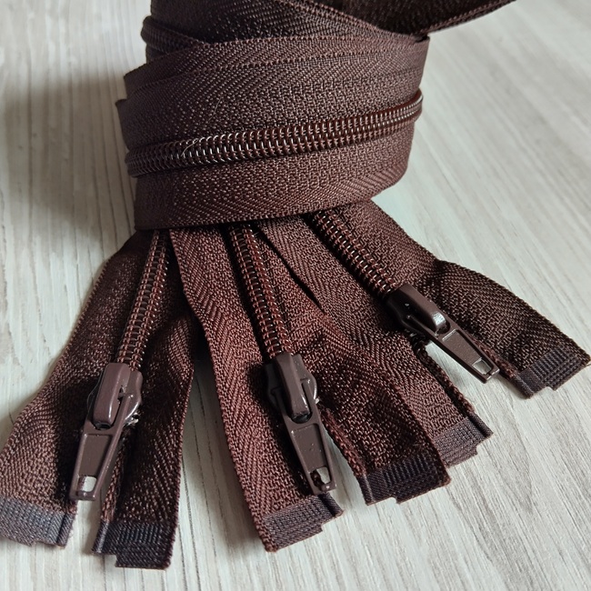 Блискавка спіральна, тип-5, 60 см, темно-коричневий