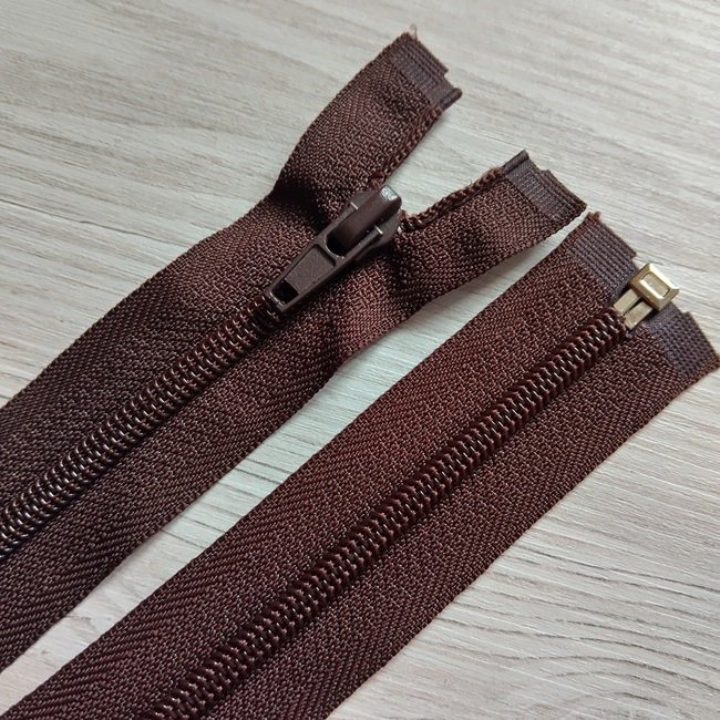 Блискавка спіральна, тип-5, 60 см, темно-коричневий