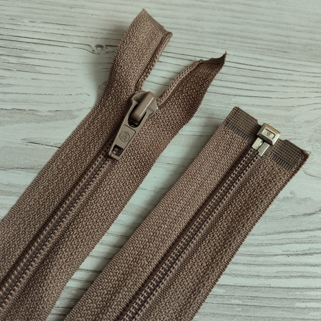 Блискавка спіральна, тип-5, 65 см, темно-бежева