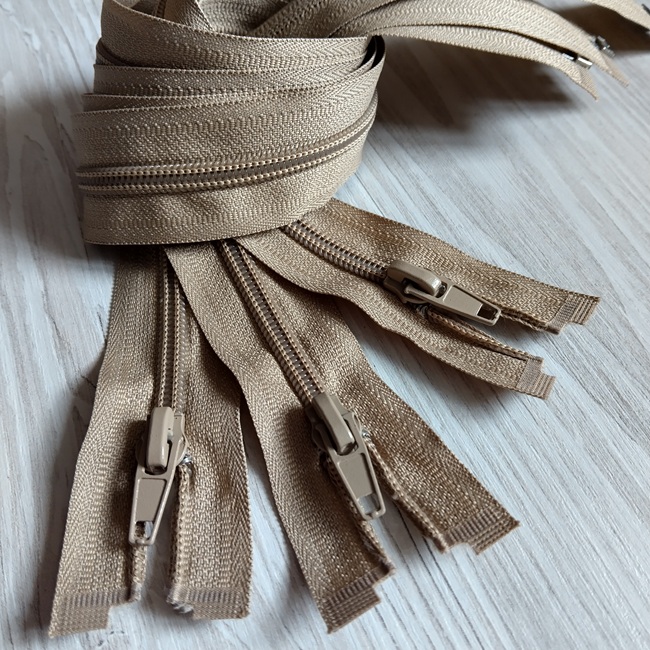Блискавка спіральна, тип-5, 65 см, бежевий
