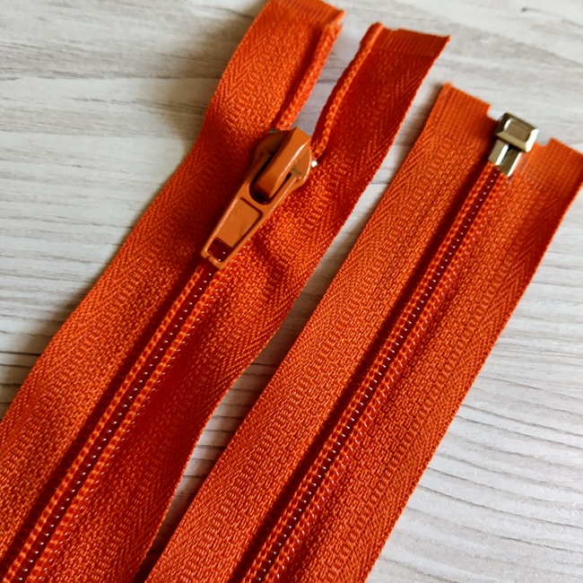 Блискавка спіральна, тип-5, 40 см, жовтогарячий