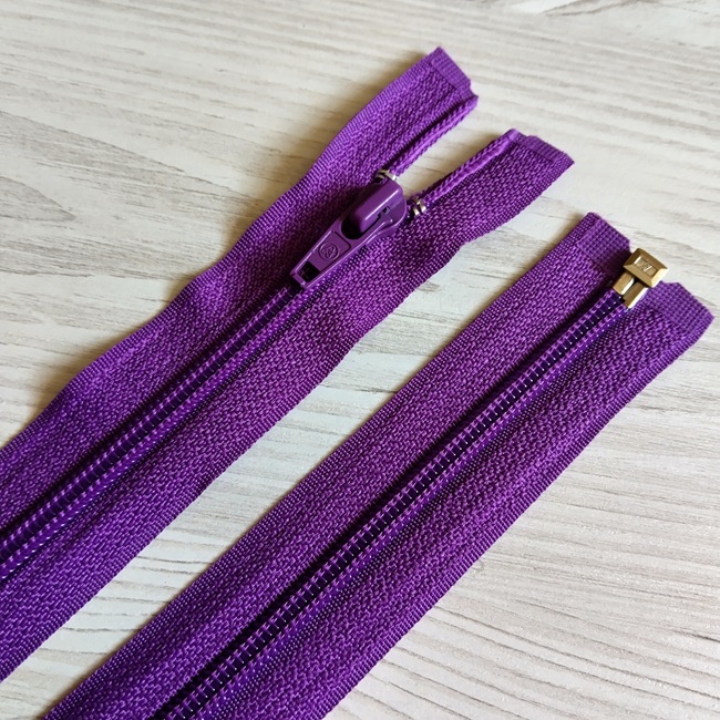 Блискавка спіральна, тип-5, 45 см, фіолетова
